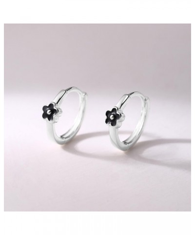 Tiny Flower Hoop Earrings for Women Girls 925 Sterling Silver Hypoallergenic Cute Small Hoops Huggie Hoops Cartilage Piercing...