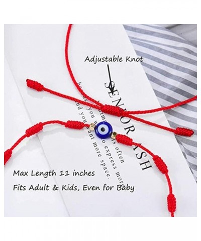 Evil Eye Bracelets Red Rope Letter Alphabet Bracelet 7 Knot Evil Eye Good Luck String Protection Bracelet Link Charm for Wome...