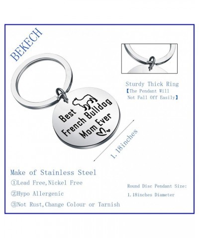 French Bulldog Gifts Best French Bulldog Mom Ever Keychain Frenchie for Dog Lovers Silver $11.02 Pendants