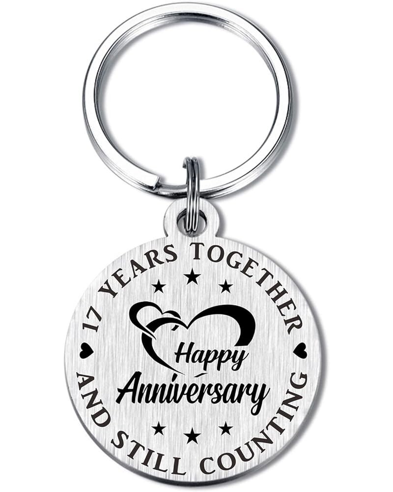 Anniversary Keychain Gifts for Him Her, Happy Wedding Anniversary Decorations Gifts for Husband Wife 17th Anniversary $10.24 ...