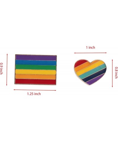 2 Pcs Rainbow Brooch Pins Gay Pride Flag Enamel Lapel Collar Shirt Dress Hat Shawl Pins Accessories for Lesbian Women Men Clo...