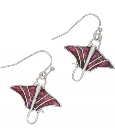 Elsie & Zoey Abalone Shell Manta Ray Dangle Earrings for Women Pink $9.59 Earrings