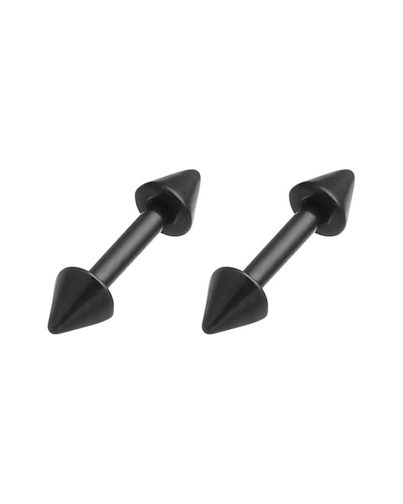 Ear Cartilage Stud Black Color Rivet Spike Cone Tip Body Jewelry Piercing Punk Barbell Earring 2Pcs/Set black_3mm $3.56 Body ...