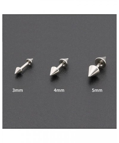 Ear Cartilage Stud Black Color Rivet Spike Cone Tip Body Jewelry Piercing Punk Barbell Earring 2Pcs/Set black_3mm $3.56 Body ...