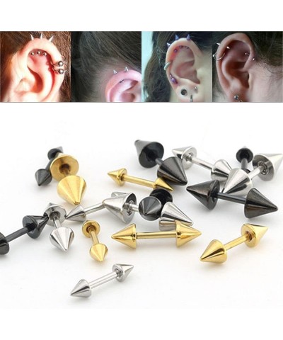 Ear Cartilage Stud Black Color Rivet Spike Cone Tip Body Jewelry Piercing Punk Barbell Earring 2Pcs/Set black_3mm $3.56 Body ...