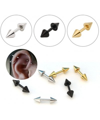 Ear Cartilage Stud Black Color Rivet Spike Cone Tip Body Jewelry Piercing Punk Barbell Earring 2Pcs/Set black_3mm $3.56 Body ...