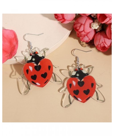 Colorful Butterfly Dangle Earrings for Women Fashion Acrylic Ladybird Insect Earrings Cute Cicada Ladybeetle Beatle Scarab Mo...