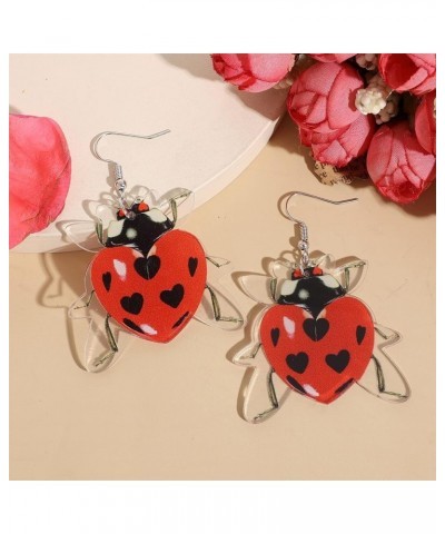 Colorful Butterfly Dangle Earrings for Women Fashion Acrylic Ladybird Insect Earrings Cute Cicada Ladybeetle Beatle Scarab Mo...