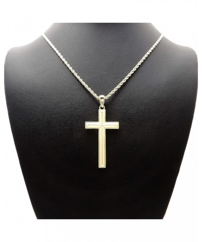 Hip Hop Fashion Polished Cross Pendant Box, Cuban, Rope Chain Necklace Gold / Rope Chain 18.0 Inches $10.81 Necklaces