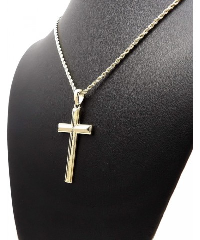 Hip Hop Fashion Polished Cross Pendant Box, Cuban, Rope Chain Necklace Gold / Rope Chain 18.0 Inches $10.81 Necklaces