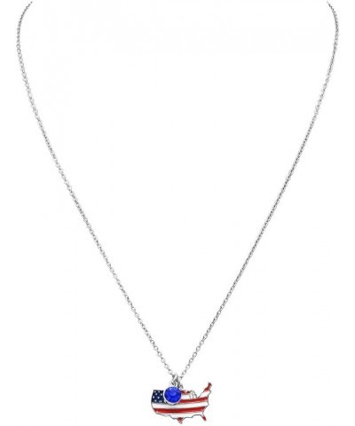 Women's Patriotic USA Political Party American Flag Pendant Necklace, 18"+2" Extender United States Of America $12.99 Necklaces