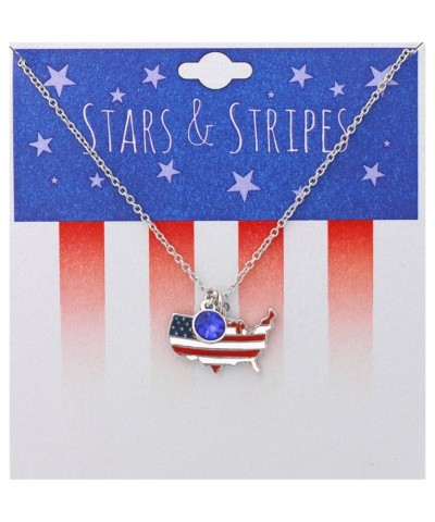 Women's Patriotic USA Political Party American Flag Pendant Necklace, 18"+2" Extender United States Of America $12.99 Necklaces