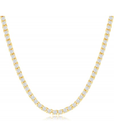 Women's Magnificent 3mm Round Cubic Zirconia Tennis Necklace Yellow 20.0 Inches $20.89 Necklaces