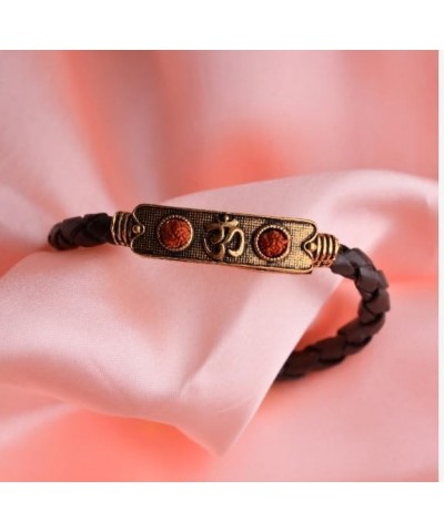 OM Rudraksh Bracelet, Hindu Tradition Mahadev Bracelets Kada, Evil Eye Protection Shiva Bangle for Unisex $9.43 Bracelets