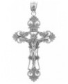 .925 Sterling Silver Floral Crucifix 'INRI' Pendant - Pendant Only $14.70 Pendants