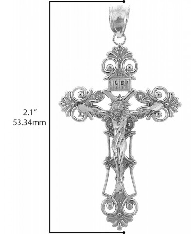 .925 Sterling Silver Floral Crucifix 'INRI' Pendant - Pendant Only $14.70 Pendants