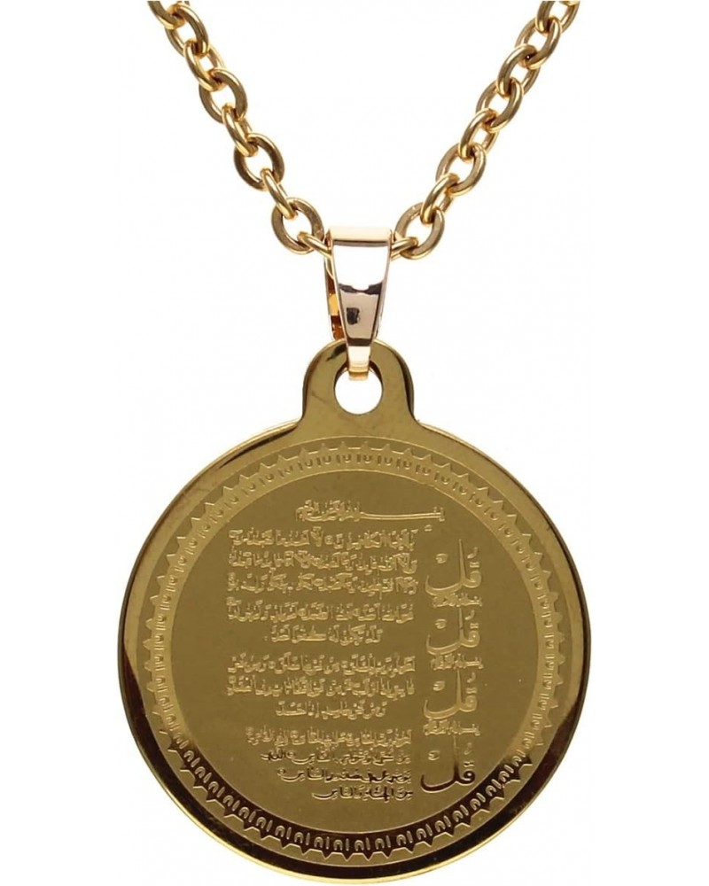 Gold Pt Round 4 Quls Islamic Muslim Necklace Locket $9.78 Necklaces