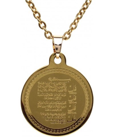 Gold Pt Round 4 Quls Islamic Muslim Necklace Locket $9.78 Necklaces