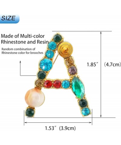 Letter Brooch Pins Initial Colorful Rhinestone Resin Brooch for Women Crafts Breastpin Gold A-Z Gold M $7.79 Brooches & Pins