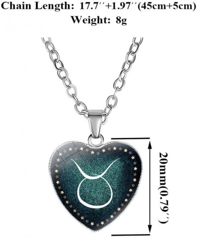 Love Heart Zodiac Necklace Pendant for Women Men Time Gemstone 12 Zodiac Constellation Necklace Girls Birthday Gift Jewelry 2...