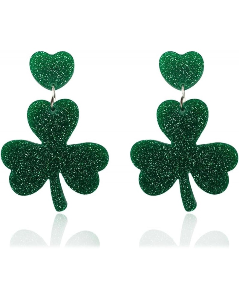 St. Patrick's Day Earrings Irish Shamrock Earring for Women Clover Dangle Lip Earrings for St Patrick's Festival Gift A-Heart...