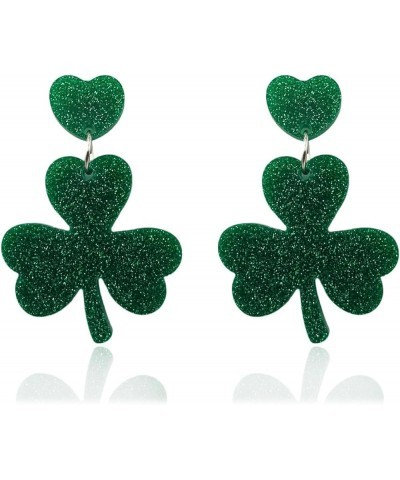 St. Patrick's Day Earrings Irish Shamrock Earring for Women Clover Dangle Lip Earrings for St Patrick's Festival Gift A-Heart...