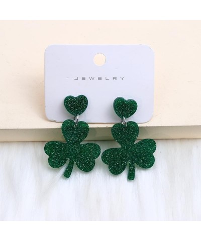 St. Patrick's Day Earrings Irish Shamrock Earring for Women Clover Dangle Lip Earrings for St Patrick's Festival Gift A-Heart...