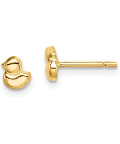 Solid 14k Yellow Gold Duck Post Studs Earrings $60.16 Earrings