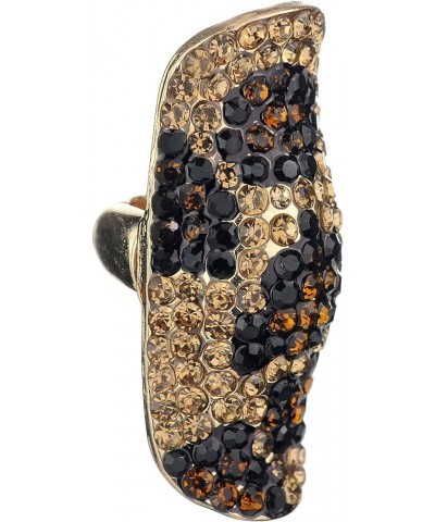 Women's Stone Studded Curved Boho Fashion Stretch Ring Leopard $9.35 Rings