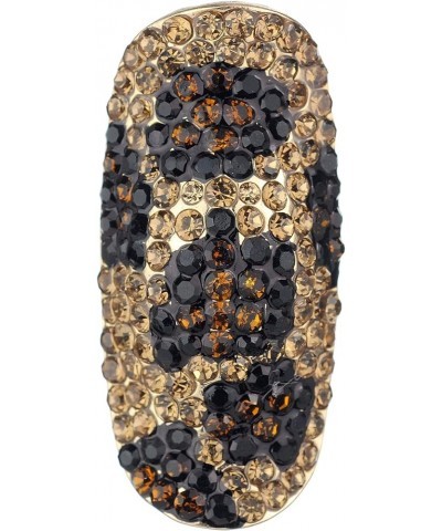 Women's Stone Studded Curved Boho Fashion Stretch Ring Leopard $9.35 Rings