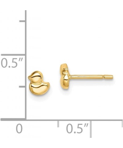 Solid 14k Yellow Gold Duck Post Studs Earrings $60.16 Earrings