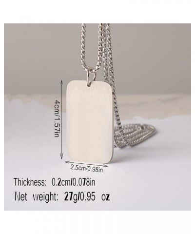 Initial A-Z Letter Pendant Necklace for Men Boys Womens, Stainless Steel Square Letter Pendant Chain Necklace T $9.00 Necklaces