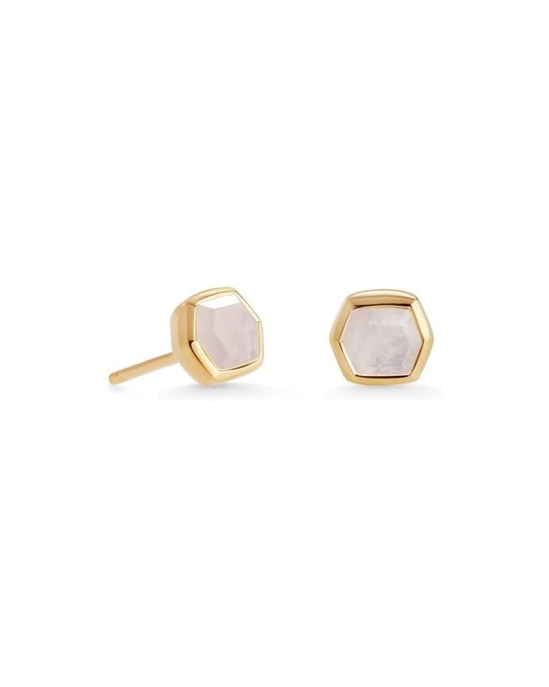 Davie Stud Earrings in 18K Gold Vermeil, Fine Jewelry for Women 18K GOLD VERMEIL RAINBOW MOONSTONE $47.25 Earrings