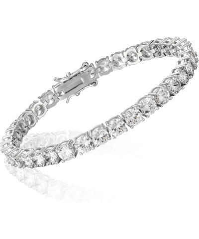 Moissanite Tennis Bracelet 4.8-60CTTW Lab Created Diamond Bracelet for Women 18K White Yellow Gold Plated Sterling Silver Men...