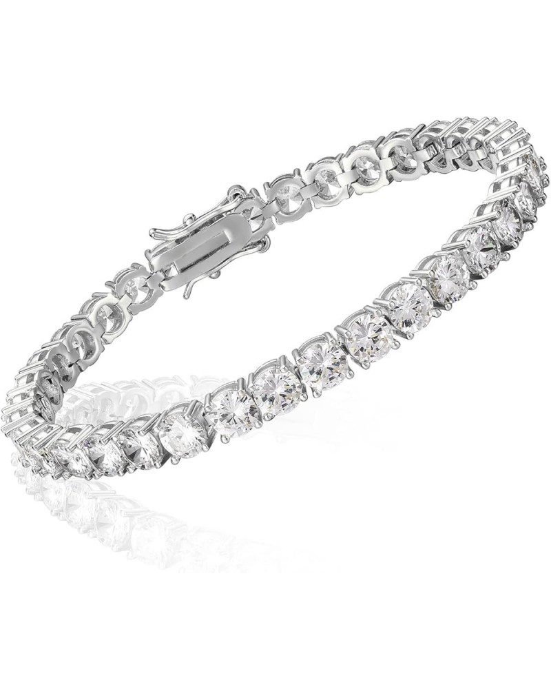 Moissanite Tennis Bracelet 4.8-60CTTW Lab Created Diamond Bracelet for Women 18K White Yellow Gold Plated Sterling Silver Men...