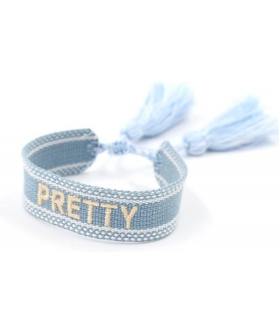 Woven Friendship Wrap Embroidery Bracelets – LOVE Knitted Word Adjustable Rope Braided Bracelets for Women Girls Gift Blue $7...