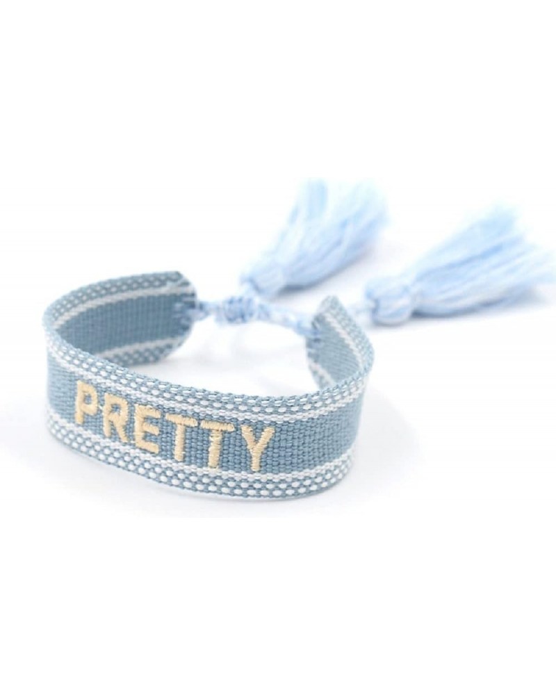 Woven Friendship Wrap Embroidery Bracelets – LOVE Knitted Word Adjustable Rope Braided Bracelets for Women Girls Gift Blue $7...