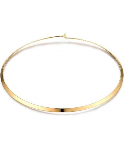 Statement Women Choker Necklace Polished Stainless Steel Chunky Necklace Collar Jewelry Gold (0.2inch Width) $10.39 Necklaces