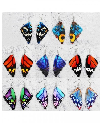 Butterfly Dangle Earrings for Women Girls, Statement Faux Leather Butterfly Wing Earrings - Trendy Boho Summer Beach Hook Ear...