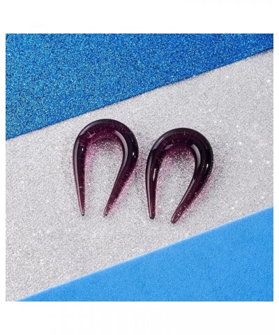 Ear Glass Spiral Tapers Plugs Tunnels Expander Hanger Gauges Earrings Stretching Body Piercings Jewelry Gauges 2g-00g purple,...