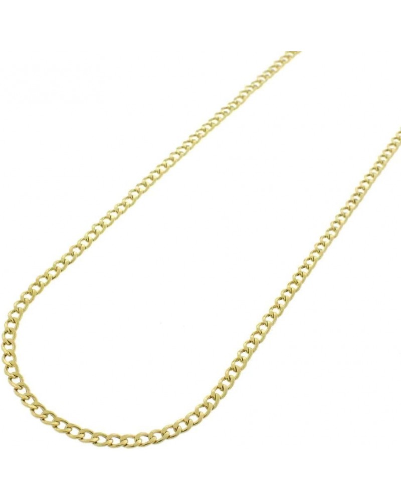 14K Yellow Gold Necklace 2.2MM- 3.5MM Cuban/Curb Link Chain Necklace- 14k Gold Chain 14 Karat Gold Necklace, Men Women Boys G...