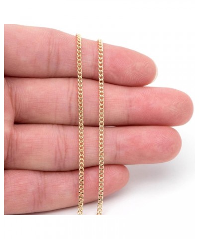 14K Yellow Gold Necklace 2.2MM- 3.5MM Cuban/Curb Link Chain Necklace- 14k Gold Chain 14 Karat Gold Necklace, Men Women Boys G...