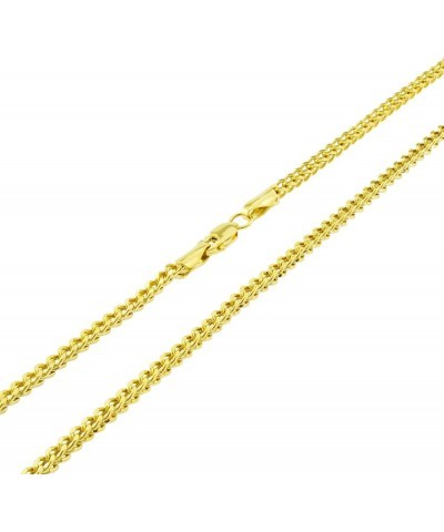 10k Yellow Gold 2.5mm Franco Chain Box Square Wheat Pendant Necklace, Mens Womens Jewelry 16" 18" 20" 22" 24" 26" 28" 30 18 $...