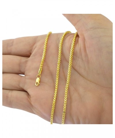 10k Yellow Gold 2.5mm Franco Chain Box Square Wheat Pendant Necklace, Mens Womens Jewelry 16" 18" 20" 22" 24" 26" 28" 30 18 $...