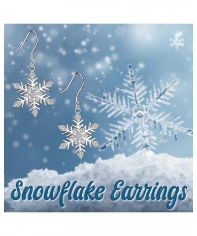 Snowflake Earrings Sterling Silver Snowflake Dangle Drop Earring for Women Christmas Jewelry Gifts snowflake white $14.62 Ear...