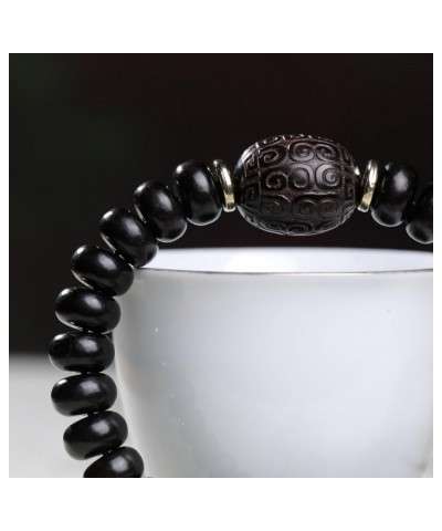 Unisex Natural Ebony Buddhist Prayer Bead Necklace Bracelet Tibetan Prayer Mala Beaded Black 6mmx10mm 28abacus beads $18.02 B...