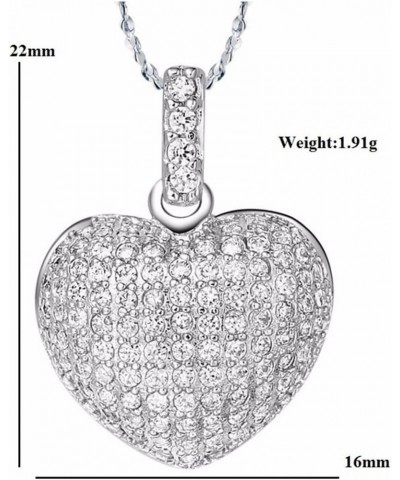 Pave CZ Love Heart Pendant Necklace Crystal Jewelry Gift for Women Birthday Anniversary N378 $7.27 Necklaces