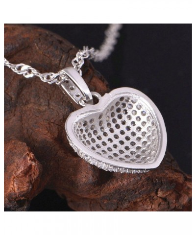 Pave CZ Love Heart Pendant Necklace Crystal Jewelry Gift for Women Birthday Anniversary N378 $7.27 Necklaces