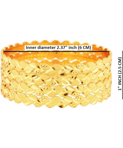 Indian Bangle Set Gold Tone Plain Glossy Engraved Bracelet Bangle Jewelry for Women Gold 2-6 $10.54 Bracelets