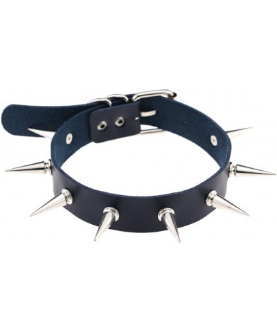 Unisex Multicolor Simulated Leather PU Black-tone/Silver-tone Spikes Rivets Spiked Punk Rock Gothic Choker Collar Necklace Si...